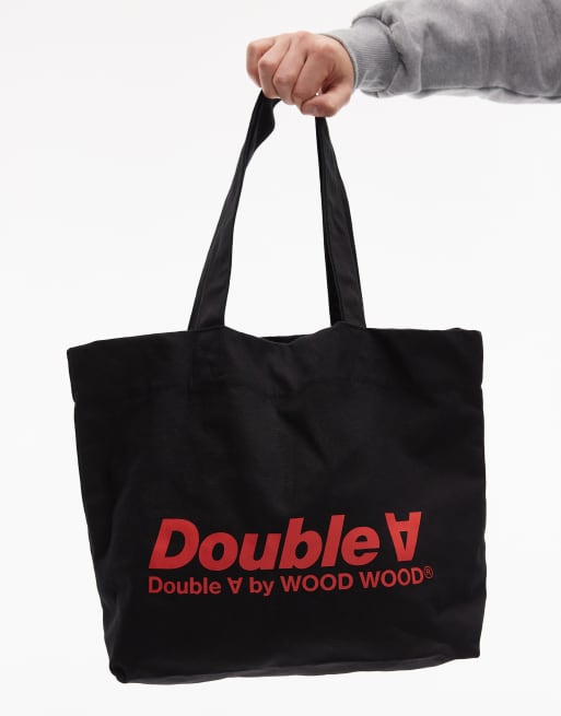 Double A By Wood Wood - Conner Italic - Borsa shopping nera, 4 di 4