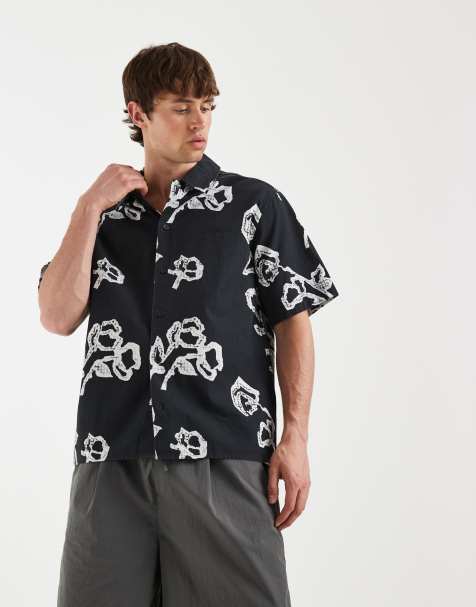 Double A by Wood Wood - Cooper - Camicia in 100% cotone nero a quadri - view 1