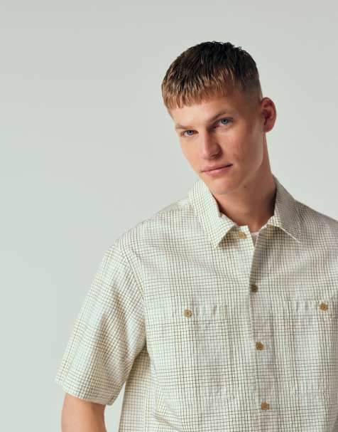 Double A By Wood Wood - Cooper - Camisa blanco hueso a cuadros 100% de algodón - view 1