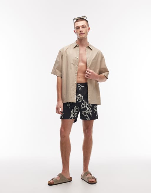 Double A By Wood Wood - Dub - Pantaloncini da bagno nero multicolore, 2 di 5