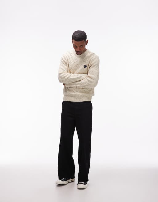 Double A By Wood Wood – Gräddvit sweatshirt med mönster, 2 av 5
