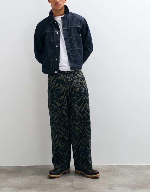 Double A By Wood Wood Harald pantaloni barrel leg blu navy, 2 di 5