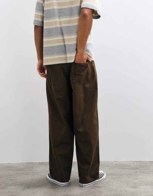 Double A By Wood Wood Harald pantaloni barrel leg marroni, 2 di 5