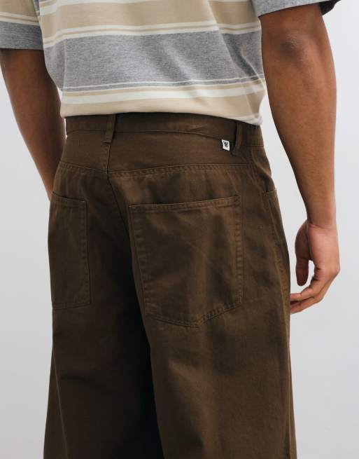 Double A By Wood Wood Harald pantaloni barrel leg marroni, 4 di 5