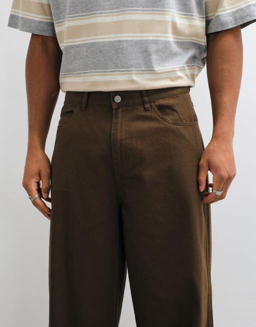 Double A By Wood Wood Harald pantaloni barrel leg marroni, 5 di 5