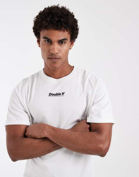 Double A By Wood Wood - Hvid T-shirt i 100% bomuld med 'Ace'-logo - view 1