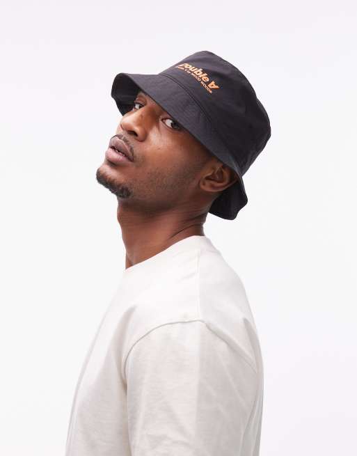 Double A By Wood Wood italic bucket hat in black, 2 of 3