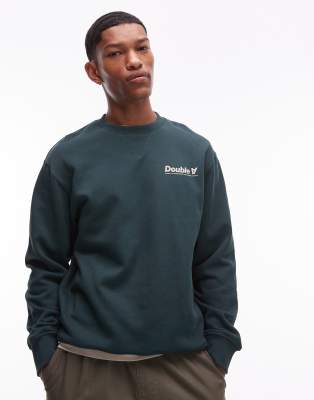 Double A by Wood Wood Double A By Wood Wood james cotton sweatshirt in dark green