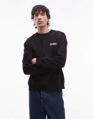 Double A By Wood Wood - James - Sweat ras de cou imprimé double soleil - Noir