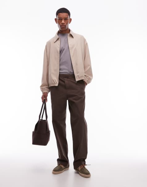 Double A By Wood Wood lax straight leg trousers in brown