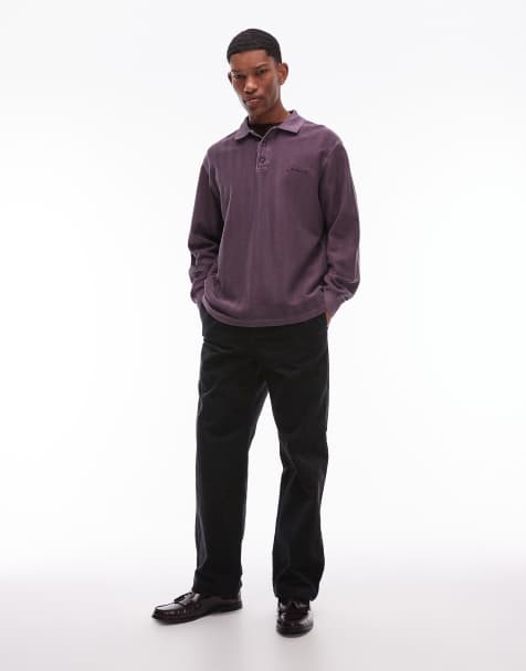Double A By Wood Wood lax corduroy cotton trousers in black
