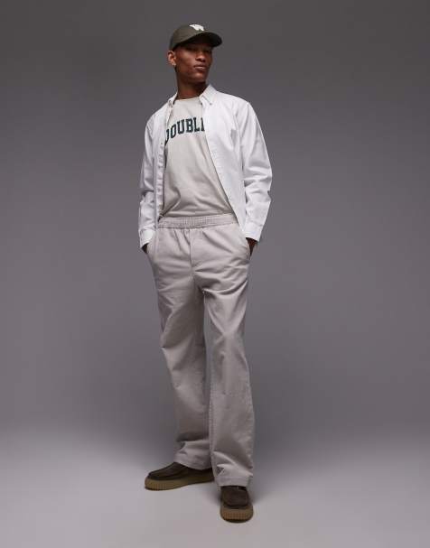 Double A By Wood Wood - Lax - Pantaloni in tessuto a coste di cotone color pietra chiaro - view 1