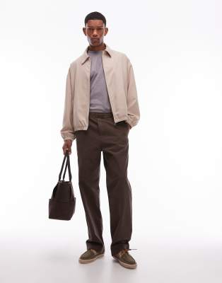 Double A By Wood Wood Lax Straight Leg Pants In Brown