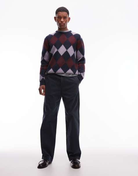 Double A By Wood Wood Lax straight leg pants in navy - view 1
