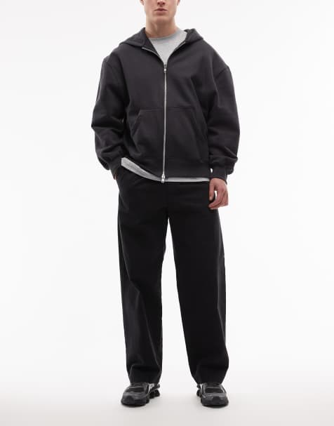 Double A By Wood Wood lax straight leg trousers in black