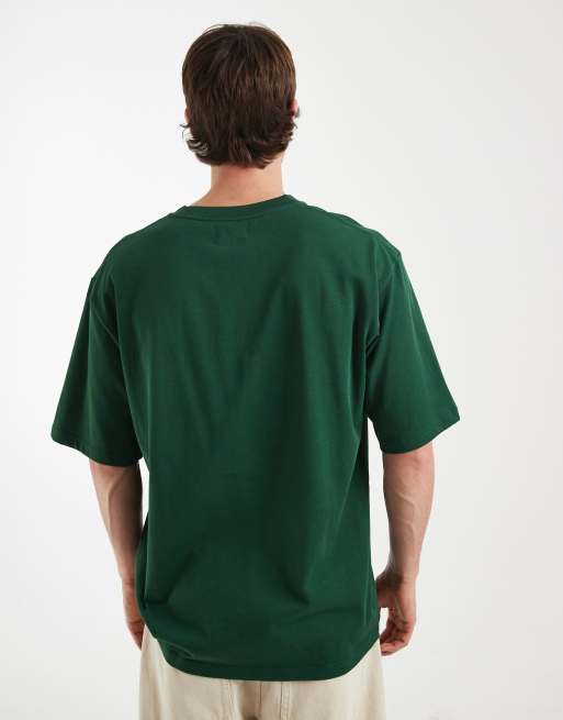 Double A By Wood Wood - Liam - Camiseta verde oscuro con logo "AA" de 100% algodón, 4 de 5