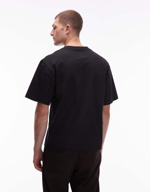 Double A By Wood Wood liam logo t-shirt in black, 3 of 5