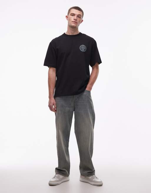 Double A By Wood Wood liam logo t-shirt in black, 3 of 5