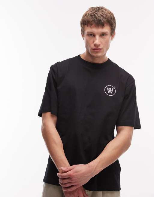 Double A By Wood Wood - Liam - Sort T-shirt med rygprint, 3 af 5