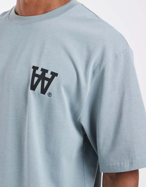 Double A By Wood Wood - Liam - T-shirt 100 % coton à logo AA - Ardoise, 2 de 5