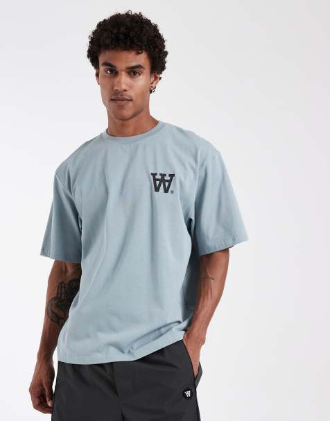 Double A By Wood Wood - Liam - T-shirt 100% cotone color ardesia con logo AA - view 1