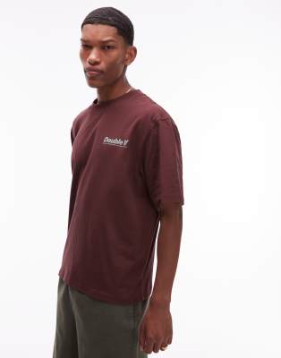 Double A By Wood Wood - Liam - T-shirt à logo - Marron chocolat