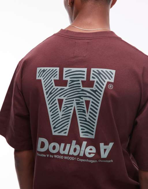 Double A By Wood Wood - Liam - T-shirt à logo - Marron chocolat, 2 de 4