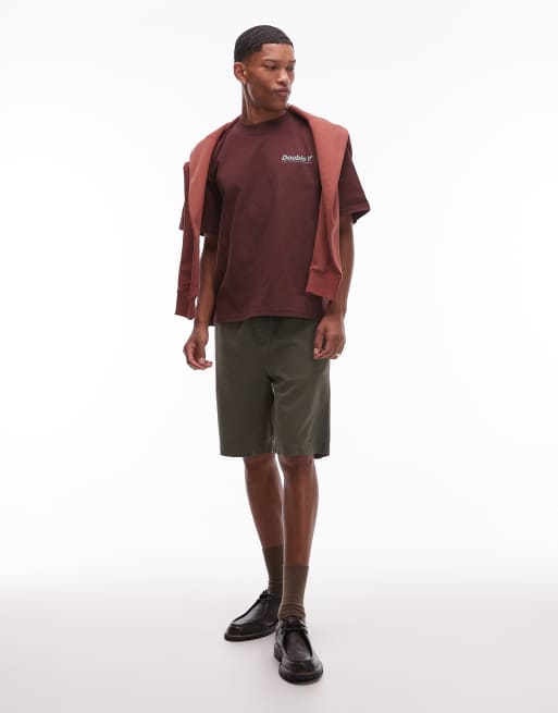 Double A By Wood Wood - Liam - T-shirt à logo - Marron chocolat, 3 de 4
