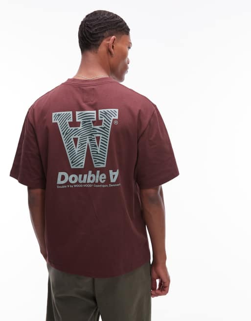 Double A By Wood Wood - Liam - T-shirt à logo - Marron chocolat, 4 de 4