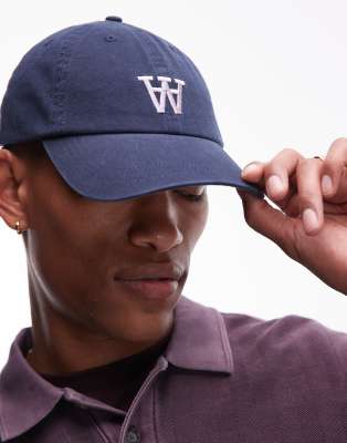 Double A by Wood Wood Double A By Wood Wood logo cap in navy