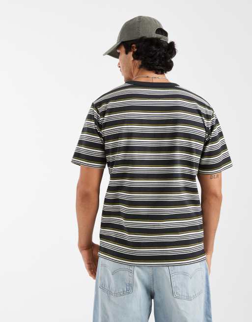Double A By Wood Wood - Lucas - Camiseta negra a rayas de 100% algodón, 4 de 5