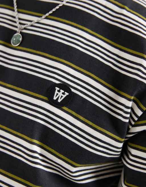 Double A By Wood Wood - Lucas - Camiseta negra a rayas de 100% algodón, 5 de 5
