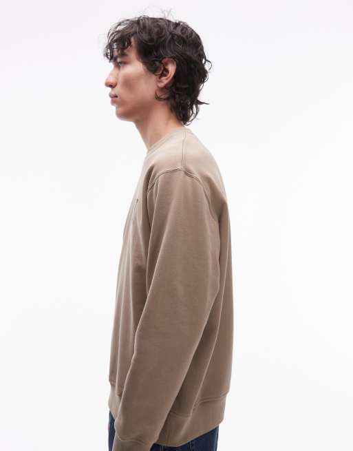 Double A By Wood - Wood Noel - Beige pullover-sweatshirt med logo på brystet, 4 af 5