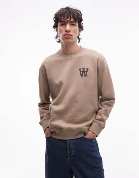 Double A By Wood Wood - Noel - Felpa stile pullover beige con logo sul petto - view 1