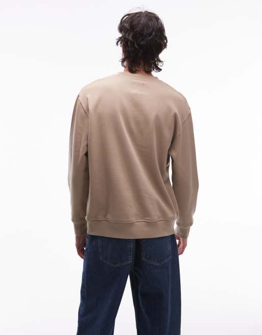 Double A By Wood Wood Noel pullover sweatshirt in beige with chest logo, 5 of 5