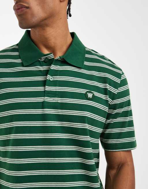 Double A By Wood Wood - Polo verde a rayas de 100% algodón Colton, 5 de 5