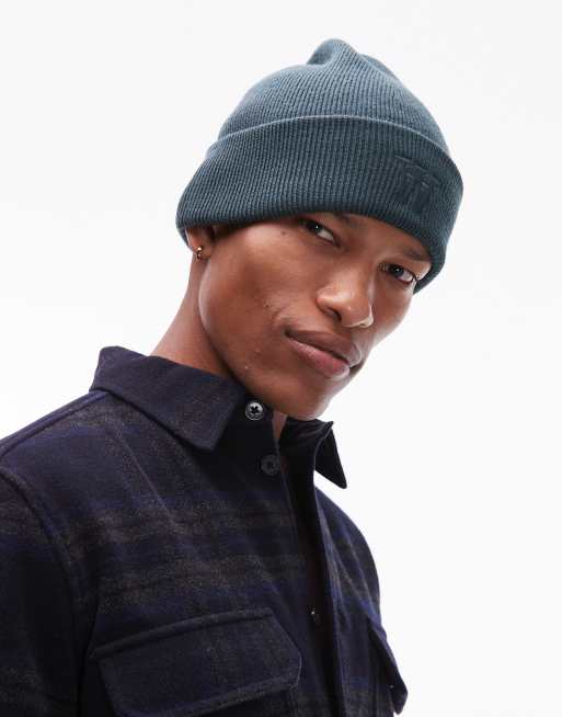 Double A By Wood Wood preston logo knit beanie in forest green