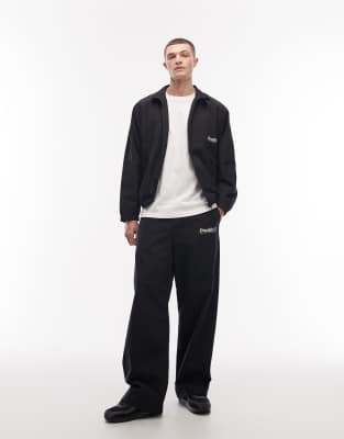 Double A By - Robert - Sporthose in Schwarz mit Logo, Kombiteil Schwarz W36-38