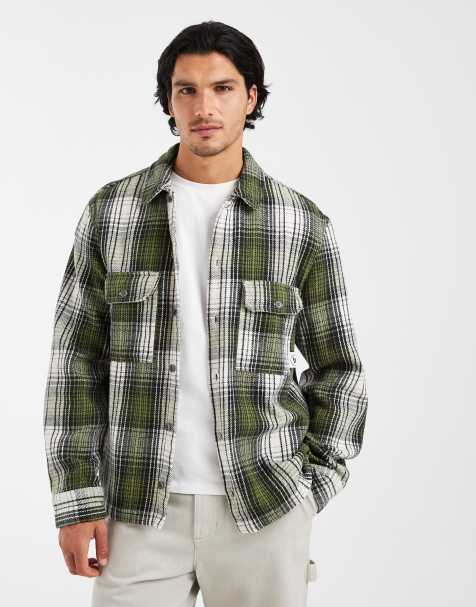 Double A By Wood Wood - Surchemise 100 % coton à carreaux - Vert - view 1