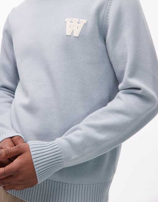 Double A By Wood Wood - Tay - Pull en laine d'agneau - Bleu pastel, 4 de 5