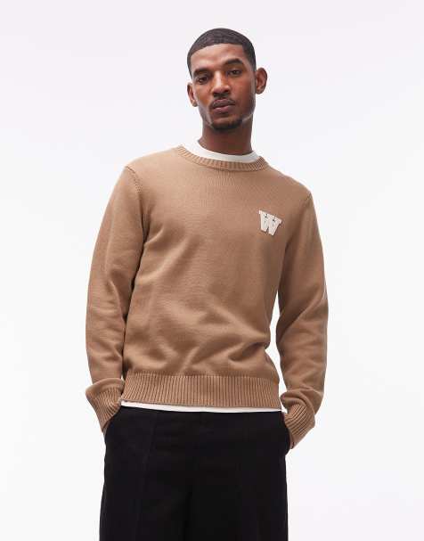 Double A by Wood Wood – Tay – Pullover aus Lammwolle in Braun - view 1