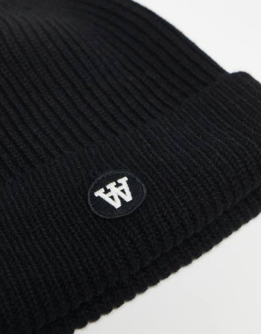 Double A By Wood Wood - Vin - Sort uldhue med logo, 3 af 3