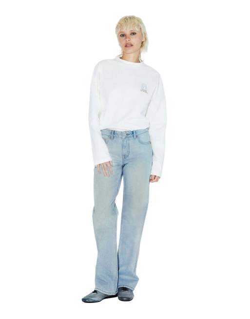 Dr Denim Addy mid straight jeans in light blue, 4 of 7