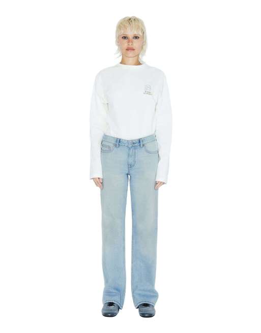 Dr Denim Addy mid straight jeans in light blue, 5 of 7