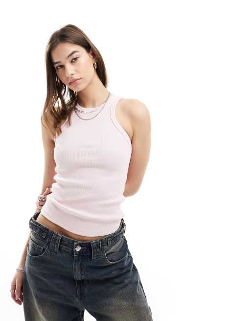 Dr Denim – Amelie – Jasnoróżowy top bez rękawów