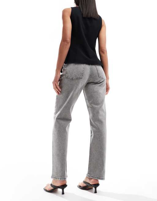 Dr Denim – Arch – Jeans in teergrauer Waschung mit mittelhohem Bund und geradem Schnitt, 2 von 5