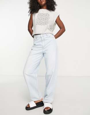 Dr Denim Dr Denim Bella balloon leg jeans in bleach wash-Blue