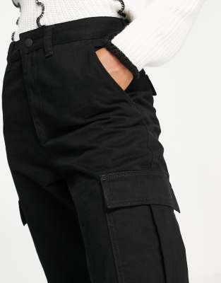 Dr Denim Bella cargo pants in black