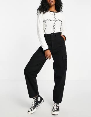 Dr Denim Dr Denim Bella cargo trousers in black