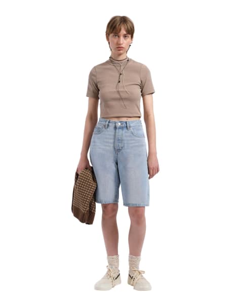 Dr Denim Bella shorts in light blue - view 1